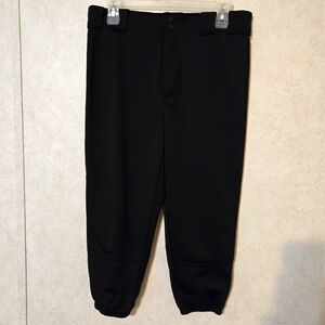 Rawlings Black Baseball Pants with Elastic Legs and Relaxed Fit